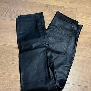 Black Men's Genuine Leather Pants